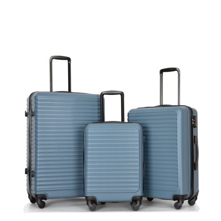Luggage 3 Piece Sets Hard Shell Lightweight Luggage Set with Spinner Wheels & TSA Lock, 20"24"28" Travel Suitcase Sets, Blue