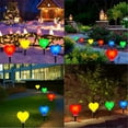thumbnail image 5 of Set of 4 Solar Multicolor Heart Stake Lights for Valentine's Day Decor Outdoor Waterproof Heart Shaped Light for Garden Pathway Flowerbed Cemetery Grave Porch Walkway, 5 of 8