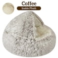 thumbnail image 3 of Cama de invierno larga de felpa para mascotas, cojín redondo para mascotas, casa para gatos, saco de dormir cálido 2 en 1 para mascotas, nido para mascotas pequeñas A, 3 of 5