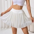thumbnail image 2 of Haitryli Women's Tennis Golf Skirts High Waisted Inner Shorts Athletic Skorts for Sports Running Pickleball White L, 2 of 7