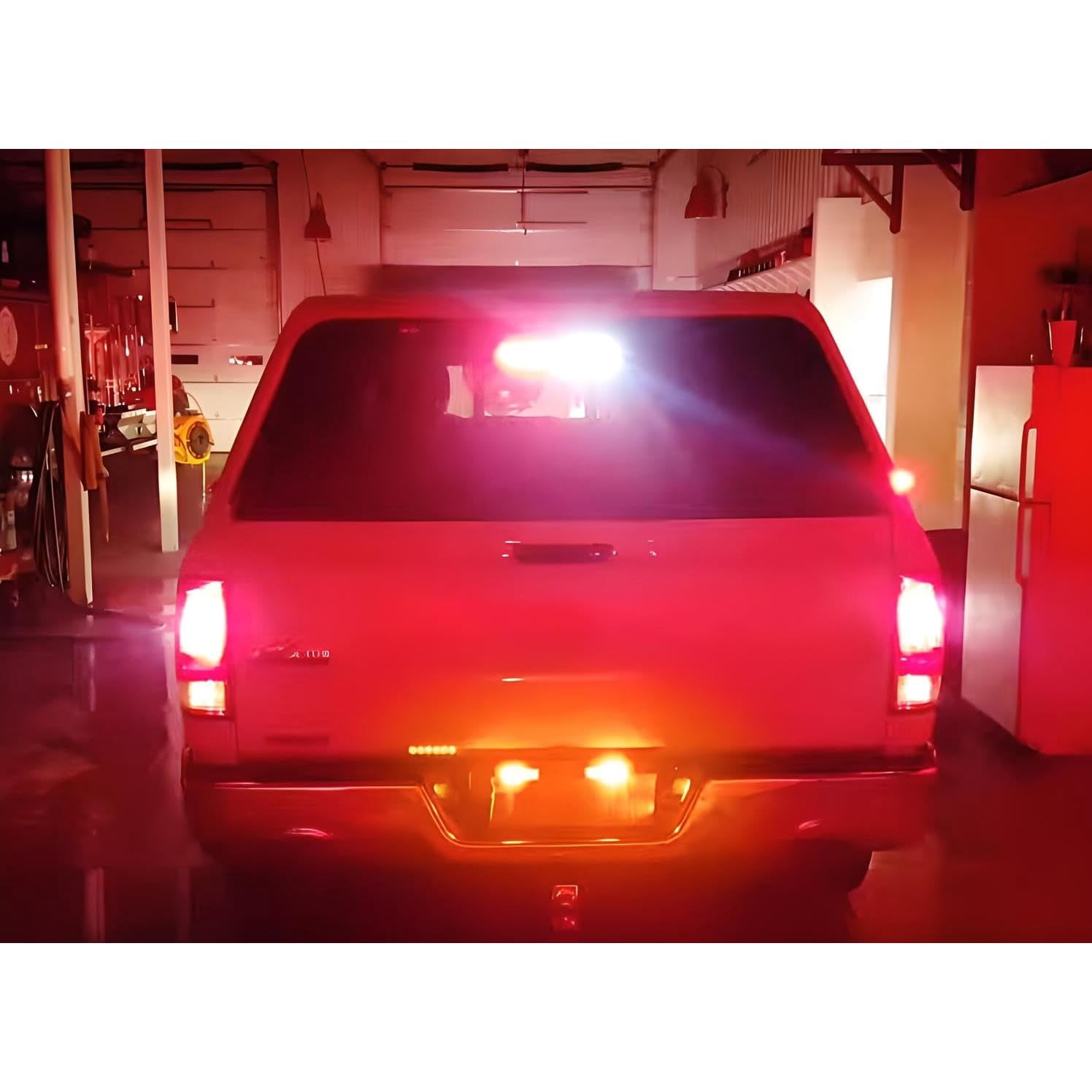 License Plate Mount Amber/White LED Warning Light Kit For Truck SUV Car, Including License Mounting Brackets, 2 Sets High Power LED Strobe Lamps