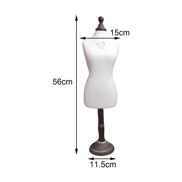 Présentoir à Bijoux - Buste Mannequin Avec Base Et Chaîne - Velours - Support De Vitrine