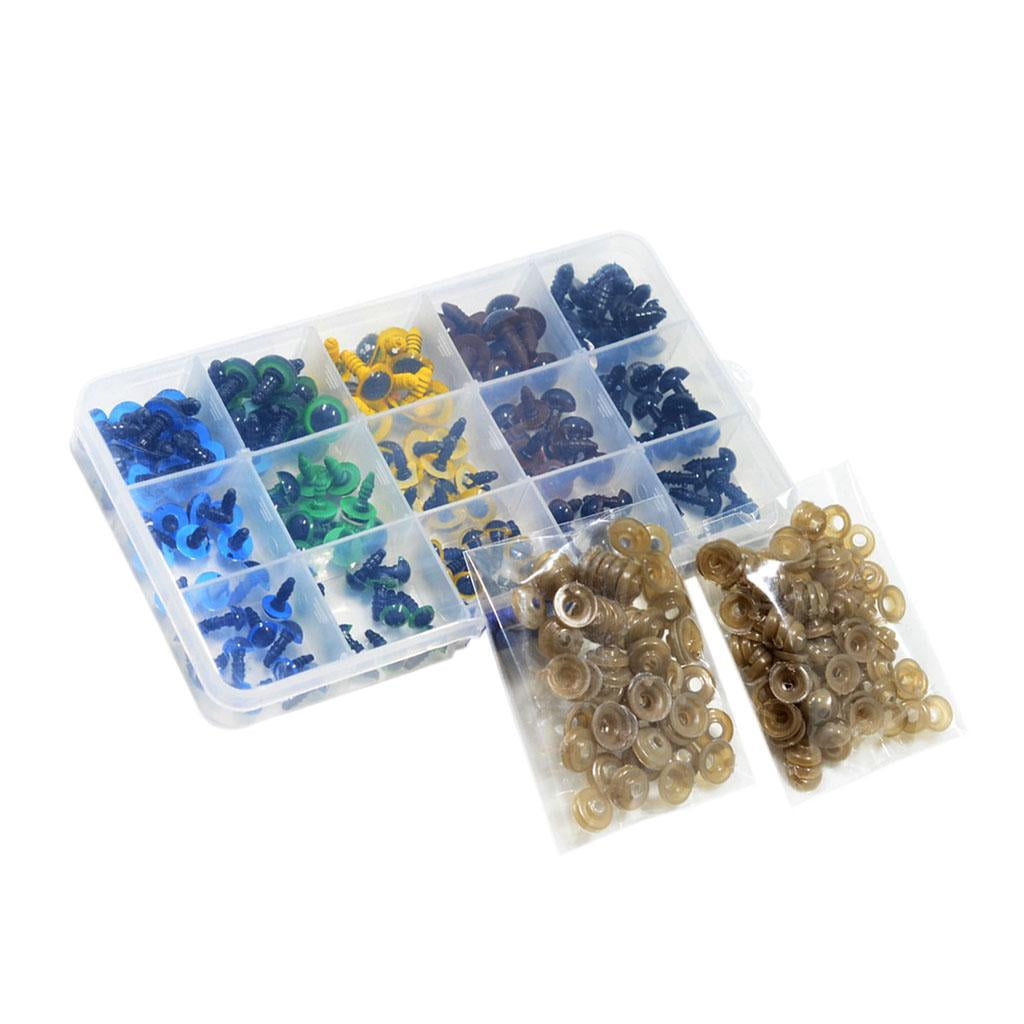 140pcs 8-12mm Colored Plastic Safety Eyes For Teddy Bear Dolls Animal Puppet