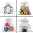 thumbnail image 5 of HRX Package 100pcs White Organza Bags, Organza Gift Bags Christmas Wedding Favors Gift Drawstring Bags Candy Mesh for Small Presents Jewelry Earrings 4 x 6 inches, 5 of 11