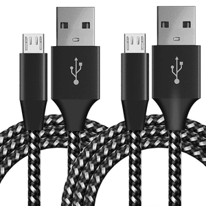OWNTECH Micro USB Cable 10 ft, 2-Pack, Black
