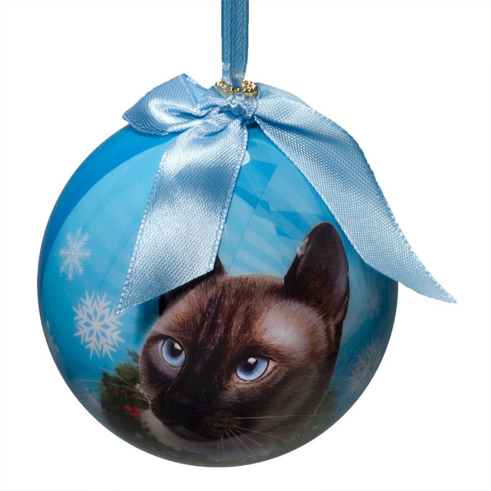 Siamese Cat Christmas Ornament Shatter Proof Ball Easy To Personalize A