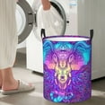 thumbnail image 4 of Goofa Elephant in Tribal Style Printed Circular Hamper,Laundry Basket with Handles,Storage Baskets Foldable,Large Capacity Laundry Hamper-Small, 4 of 8