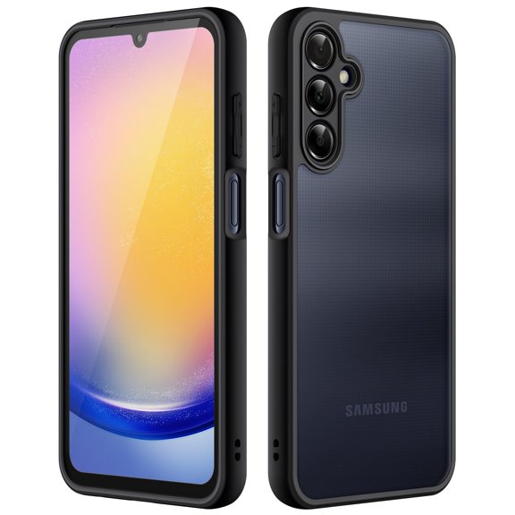 JETech Matte Case for Samsung Galaxy A25 5G 6.5-Inch with Upgraded Camera Protection, Translucent Frosted Matte Back Shockproof Protective Phone Cover (Black)