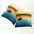 thumbnail image 2 of Ambesonne Nature Throw Pillow Cover 2 Pack, Sunset at Lake Fishing, 18", Orange Blue, 2 of 6