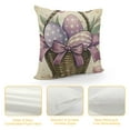 thumbnail image 4 of Awypu  Happy Easter Bunny Decorative Throw Pillow Covers, He is Risen Religious Cross Eggs Purple Outdoor Home Decor, Rejoice Lily Flower Wreath Stripes Polka Dot Couch Cushion Case, 4 of 5