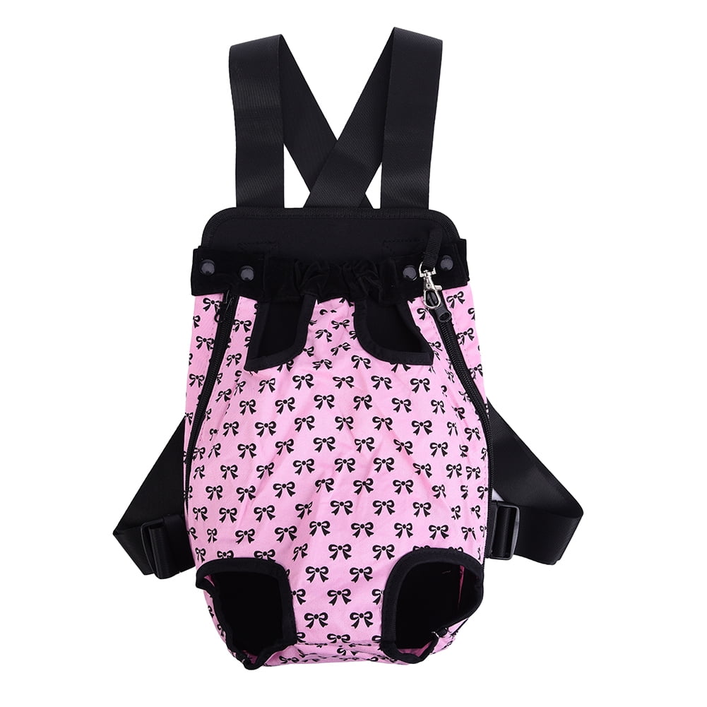 Pet Dog Front Chest Cotton BackPack Carriers with Cute Bowknot Pattern