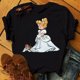 thumbnail image 1 of Camiseta de dibujos animados de Disney para mujer, ropa Y2k de princesa linda, camiseta gráfica Kawaii, de manga corta Camisetas estampadas, camisetas ajustadas, 1 of 5