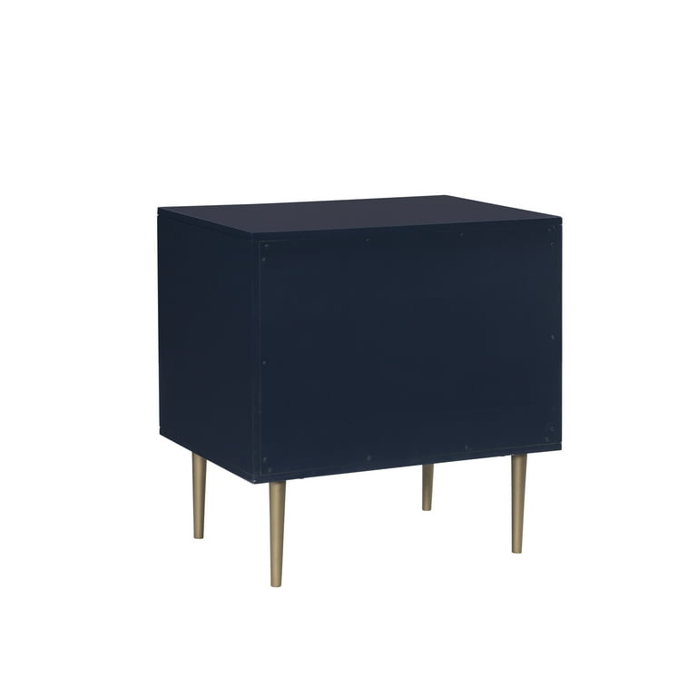 Linon Galena 2-Drawer Nightstand, Navy - Walmart.com