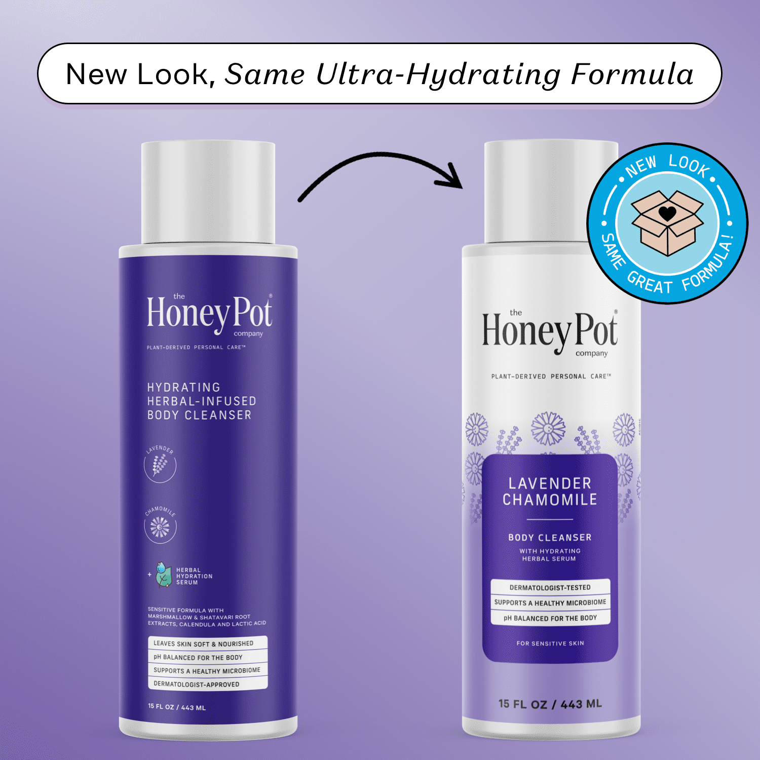 The Honey Pot Company, Lavender Chamomile Hydrating Body Cleanser, 15 fl. oz