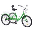 thumbnail image 4 of KFFKFF Mature Trike Bicycle,Seven-Gear Adult Three-Wheeler,20Inch Carbon Steel Pleasure Cycle with Basket and Customizable Seating,Ideal for Elderly,Ladies, Gentlemen for Shopping and Picnics (Green), 4 of 9