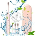 thumbnail image 3 of ZFYXGS Travel Electric Toothbrush for Adults with Case, 4 Brush Heads and 5 Modes, Pink Ultrasonic Electric Toothbrush, IPX7 Waterpoorf, 3 of 6