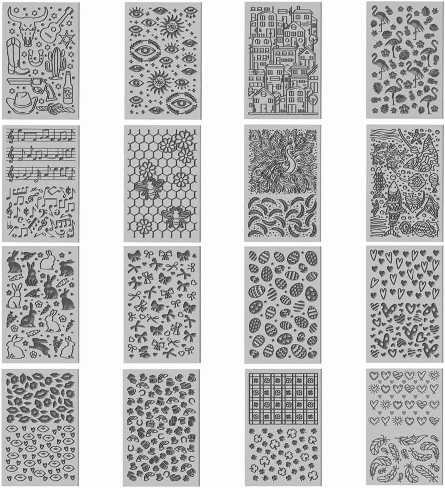 16 Sheets Bee and Butterfly Clay Texture Mat Cowboy Pattern Polymer Clay Texture Sheets DIY Tools DIY