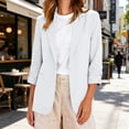 thumbnail image 5 of jehdhy Womens Lapel 3/4 Sleeve Blazers Fashion Casual Solid Color Lightweight Business Casual Work Suit Jacket Coat with Pockets, 5 of 8