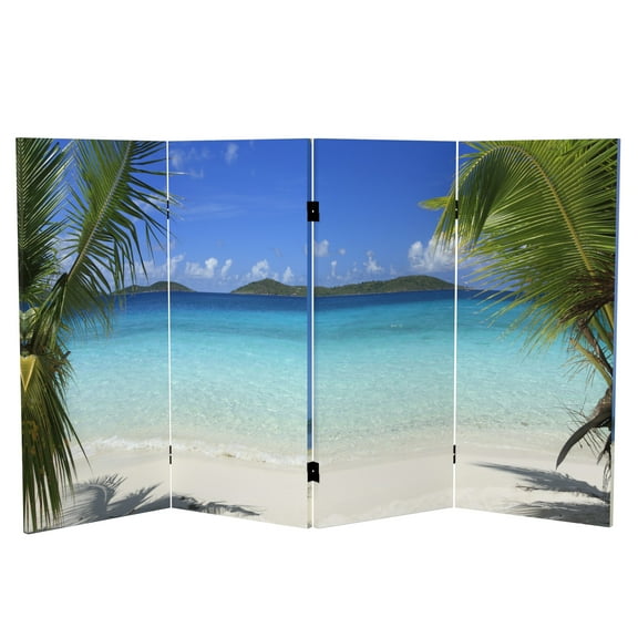 3 ft. Short Double Sided Beach Canvas Folding Screen