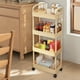 thumbnail image 4 of Carrito de Cocina de 4 Niveles con Reposabrazos | Organizador Multiusos con Ruedas de Plástico | Rojo, Rosa, Amarillo y Blanco | 35 X 22 X 97 Cm | Estante Multiusos para Baño, Cocina y Salón, 4 of 6
