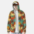 thumbnail image 3 of Picia Colorful Hawaii Palms Women's Men's UPF 50+ Sun Protection Hoodie Shirt Long Sleeve SPF Fishing Outdoor UV Hiking Lightweight Shirts-3X-Large, 3 of 9