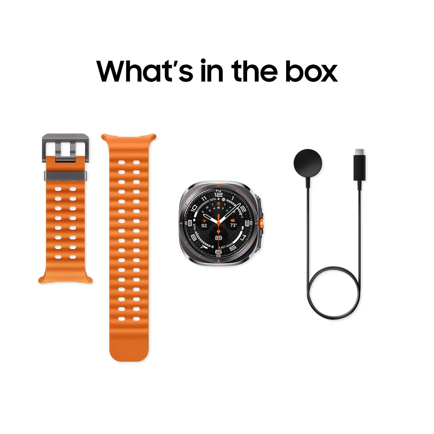 Samsung Galaxy Watch Ultra 47mm LTE Titanium Smart Watch, Titanium White, White Sport Band (2025)-International Version