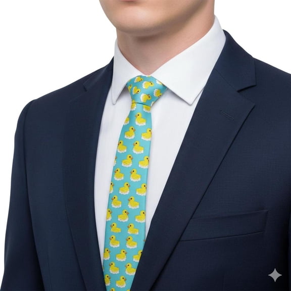 adaychics Men's Novelty Neckties Duck Print Cute Gentleman Ties Novelty Business Neckties for Holiday Party Wedding