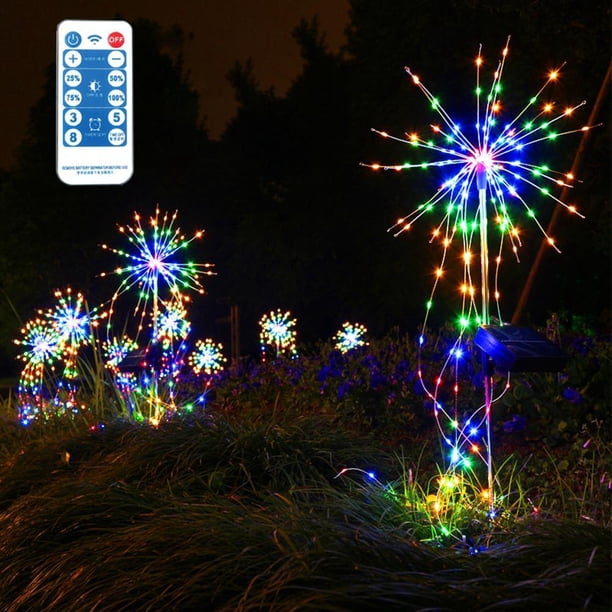 Flores Alimentadas Por Energía Solar, Luces De Fuegos Artificiales, Luces De Alambre De Cobre Para Exteriores, Luz Led Resistente Al Agua Para Jardín, Patio, Camino, Fiesta En El Césped Yuarrent HA036050-00