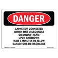thumbnail image 1 of SignMission OS-DS-A-1014-L-2276 10 x 14 Po Signe de Danger OSHA - Condensateur Connecté dans Cette Déconnexion, 1 of 1