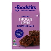 Foodstirs Junk-Free Bakery, Organic Chocolate Lovers Brownie Mix | 25% Less Sugar | Dairy Free |12.55 oz