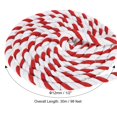 thumbnail image 2 of Unique Bargains 1/2Inch x 98Feet Natural Twisted Cotton Rope 3 Strand Tug of War Rope with Sealing Tape Red White, 2 of 6