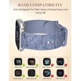thumbnail image 3 of TOYOUTHS Floral Engraved Watch Band Compatible with Versa 2/Versa/Versa Lite/Versa SE, Soft Silicone Cute Wildflowers Butterflies Sport Laser Watch Strap Replacement Wristband for Women, 3 of 6