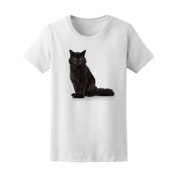 Black Siberian Cat Sits Tee Women's -Image by Shutterstock