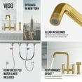 thumbnail image 4 of VIGO Cass Double Handle 8 in. Widespread Bridge Kitchen Faucet with Pull-Out Sprayer in Matte Brushed Gold-VG02051MG, 4 of 16