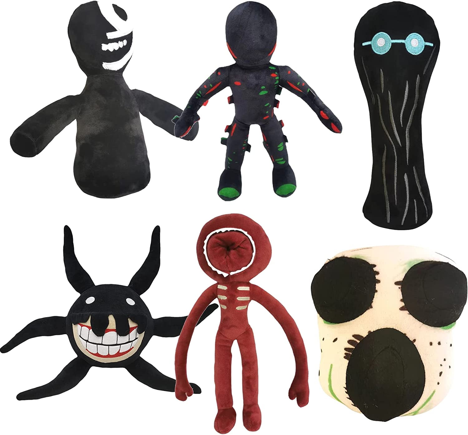 Doors Plush Set,6PC SPP Material Doors Short Plush Figure Jack Ambush halt  Screech Glitch Toy Doll Gift 