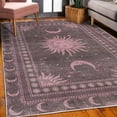 thumbnail image 3 of Sun and Moon Decorative Rug, Bohemian Occult Design of Crescent Solar Ornament Esoteric Stars, Quality Carpet for Bedroom Dorm and Living Room, 6 Sizes, Pale Rose, by Ambesonne, 3 of 4