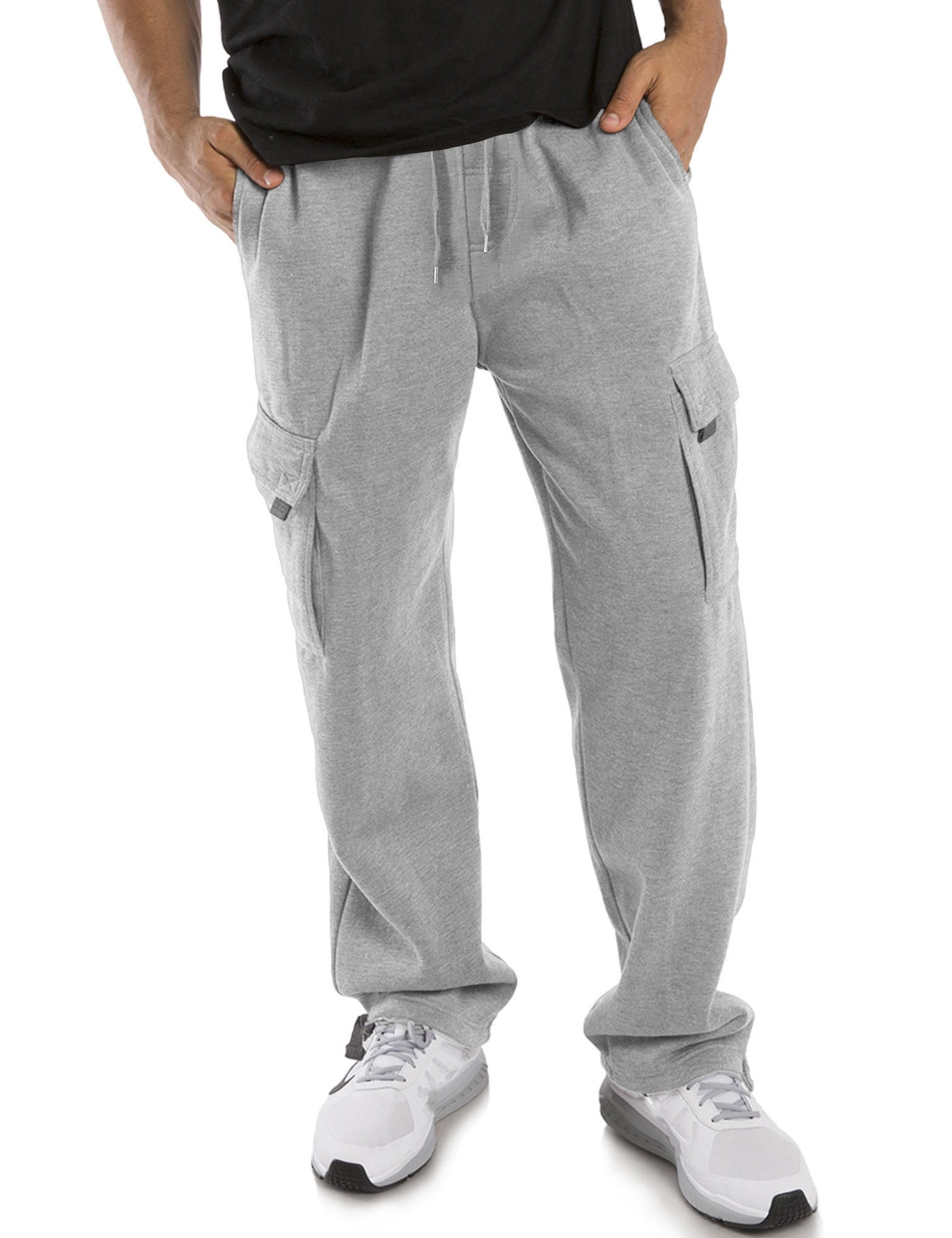 Men's Comfort Heavyweight Fleece Cargo Sweatpants - Walmart.com