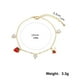thumbnail image 4 of Pulsera pequeña con corazón y fresa para niña, pulsera con circonita, pulsera bonita, 4 of 4