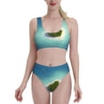 thumbnail image 2 of Picia Paradise Island Women's High Waisted Bikini Scoop Neck Swimsuit Two Pieces Bathing Suit-X-Large, 2 of 8