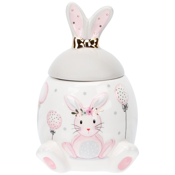 Jar Ceramic Easter Cookie Canister Storage Tea Food Rabbit Candy Bunny