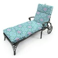 thumbnail image 3 of Jordan Manufacturing 72" x 22" Medlo Island Teal Medallion Rectangular Outdoor Chaise Lounge Cushion with Ties and Hanger Loop, 3 of 13