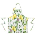 thumbnail image 2 of Yellow Lemon Fruit Leaves White Pattern Apron-Garden Aprons for Women with Pockets-Cotton Linen Waterproof Kitchen Cooking Gardening Aprons Adjustable for Kitchen,Cooking,BBQ and Salon 33x27 Inch, 2 of 7