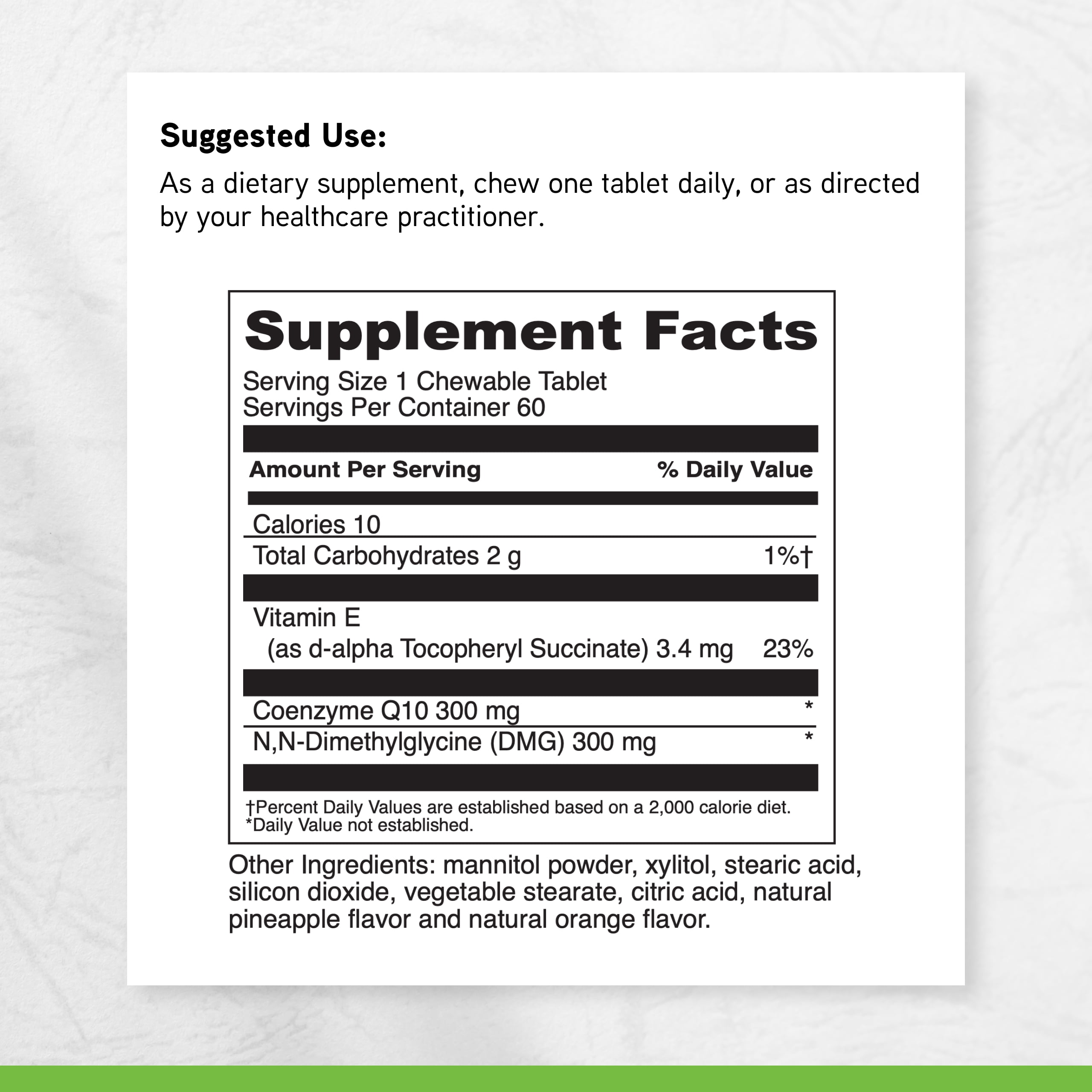 DaVinci Labs CoQ10 - DMG 300/300 - Supports Heart & Immune Health* & Energy - 60 Orange Flavored Tablets
