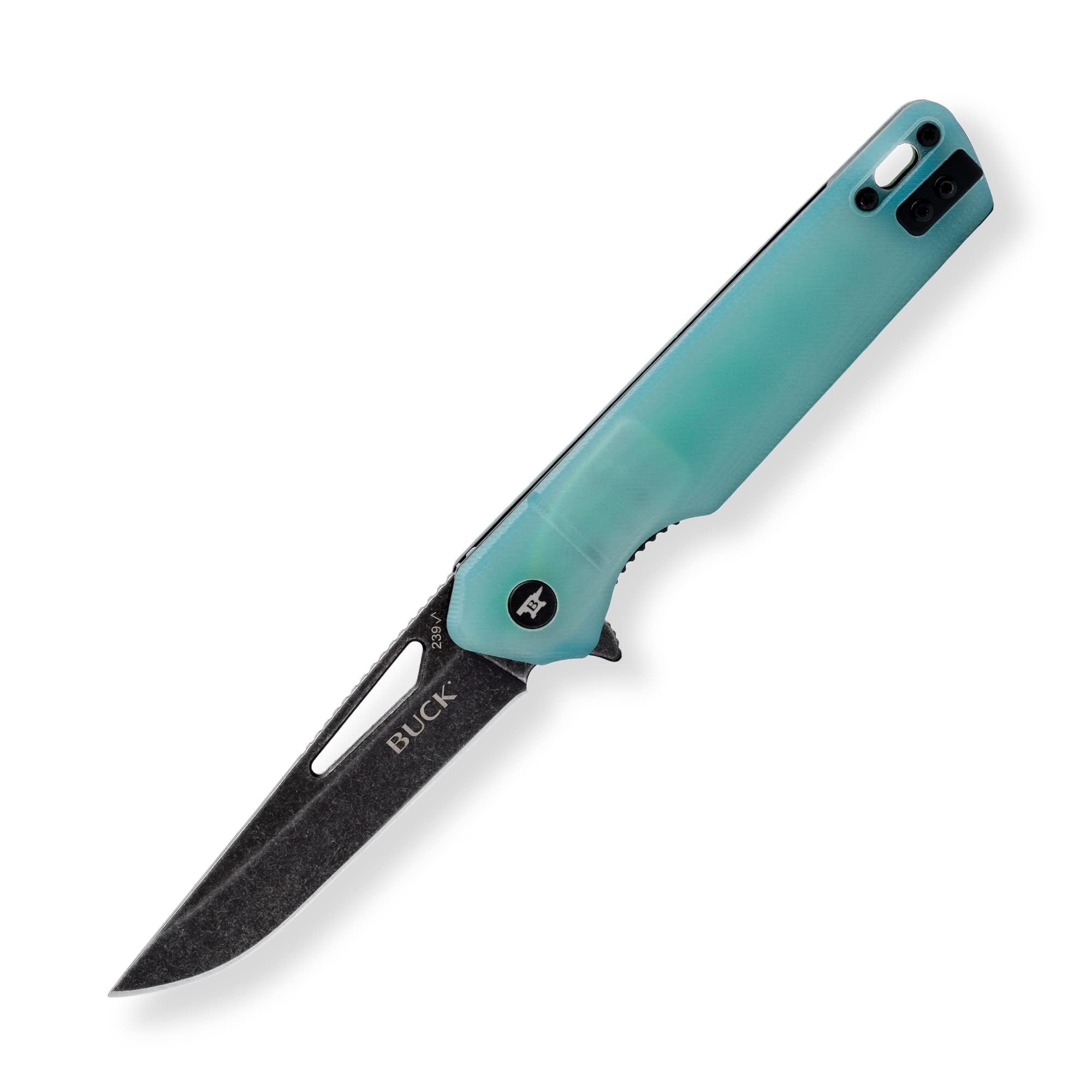 Buck Knives 239 Infusion Folding Pocket Knife with Stonewash Modified Tanto Blade G10 Handle Pocket Clip