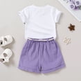 thumbnail image 3 of Younger Tree Toddler Baby Girl Summer Clothes Set Short Sleeve T-Shirt Shorts 2pcs Outfits for 6-12 Months, 3 of 7