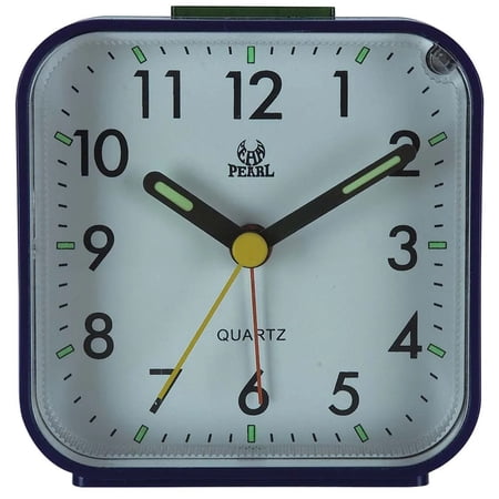 Silent Non-Ticking Analog Alarm Clock with LED Night Light, Snooze Function, Battery Powered, Compact Desk Clock for Bedroom, Office, Travel, Kids, Adults, Portable, Easy to Use