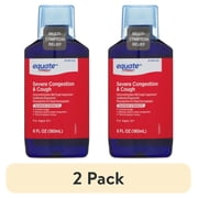 (2 pack) Equate Maximum Strength Cough Suppressant and Expectorant Liquid, Severe Congestion Relief, 6 fl oz
