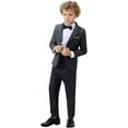 thumbnail image 3 of Boys Suit Set Formal Dress Shirt with BowTie Vest Pants Toddler Boy Tuxedo Suits, 3 of 13