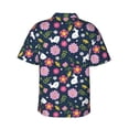 thumbnail image 4 of Xecao Floral Rabbit print Hawaiian shirt - a stylish short-sleeve button-down for men, perfect for casual beach and tropical outings., 4 of 9