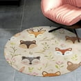 thumbnail image 4 of Cute Forest Animals Print Round Area Rugs for Bedroom Living Room, 2FT Soft Comfy Indoor Circle Carpets, Carpet Home Decor Floor Mat, 4 of 6